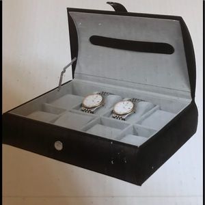 BRAND NEW Mele & Co Black Faux Leather Watch Box